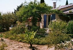 Terrasse vom Garten gesehen